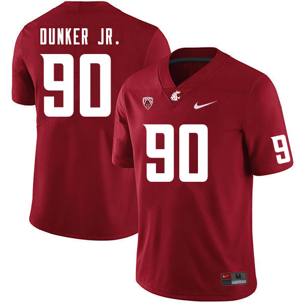Men #90 Lucas Dunker Jr. Washington State Cougars College Football Jerseys Sale-Crimson - Click Image to Close